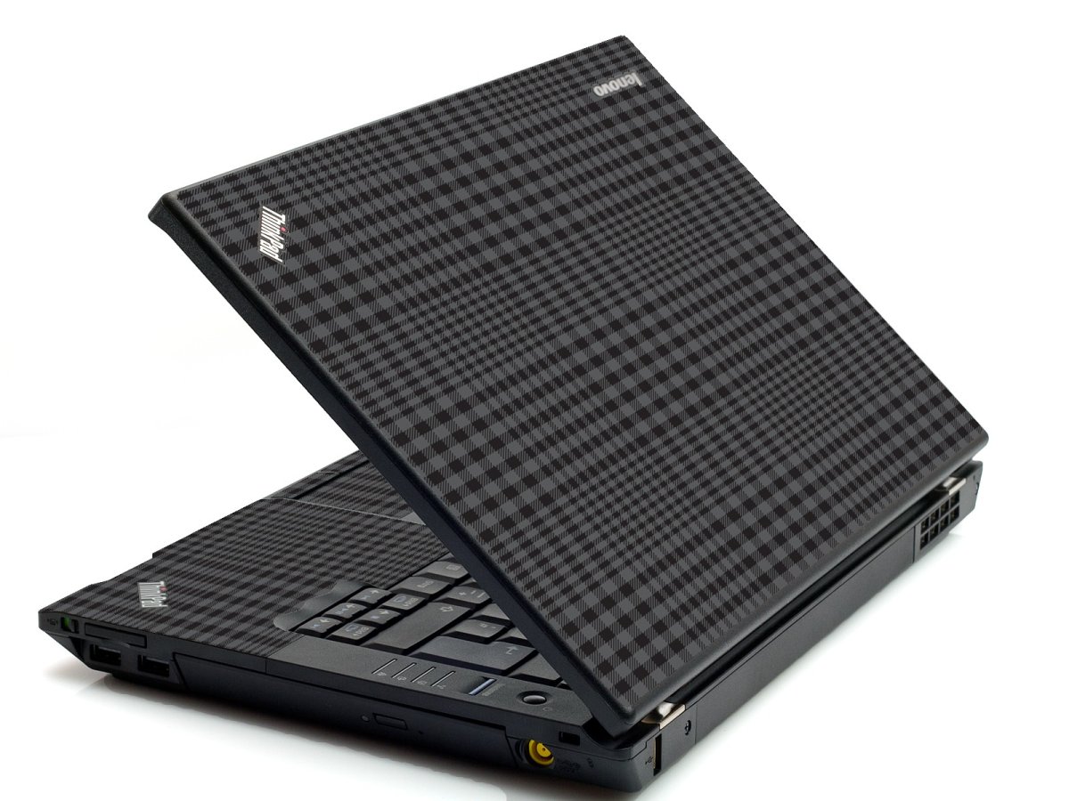 Black Plaid IBM Sl400 Laptop Skin