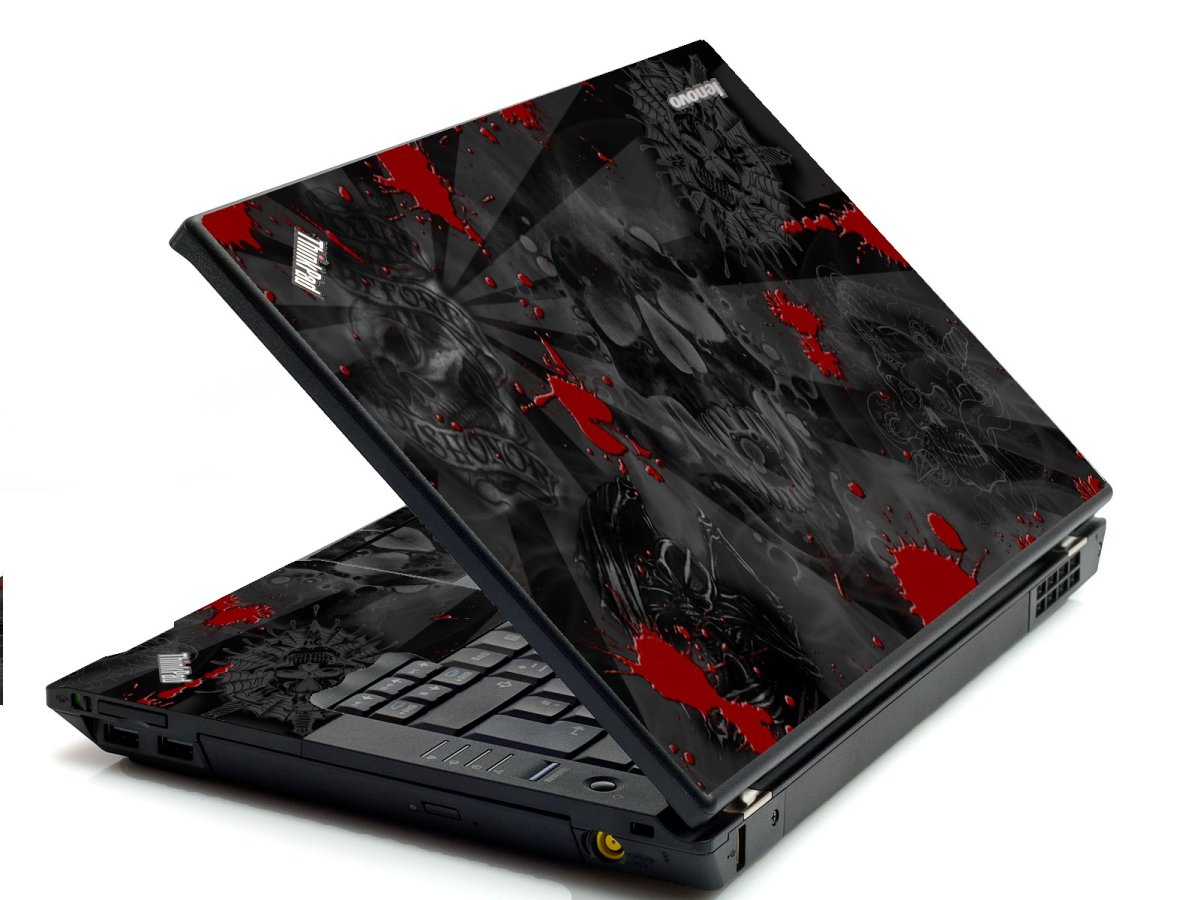 Black Skull Red IBM Sl400 Laptop Skin