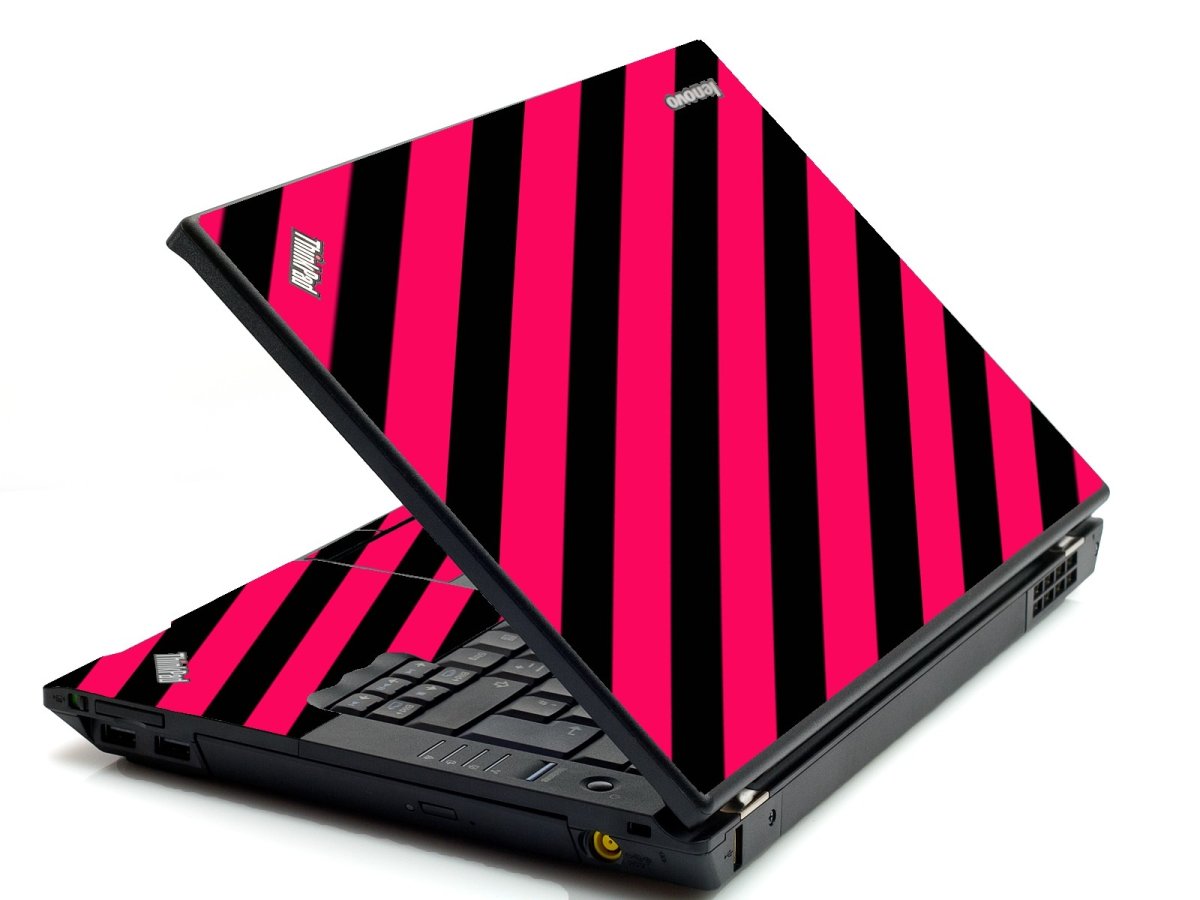 Lenovo Edge 15 PINK BLACK STRIPES Laptop Skin