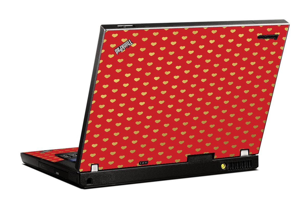 Red Gold Hearts IBM T400 Laptop Skin