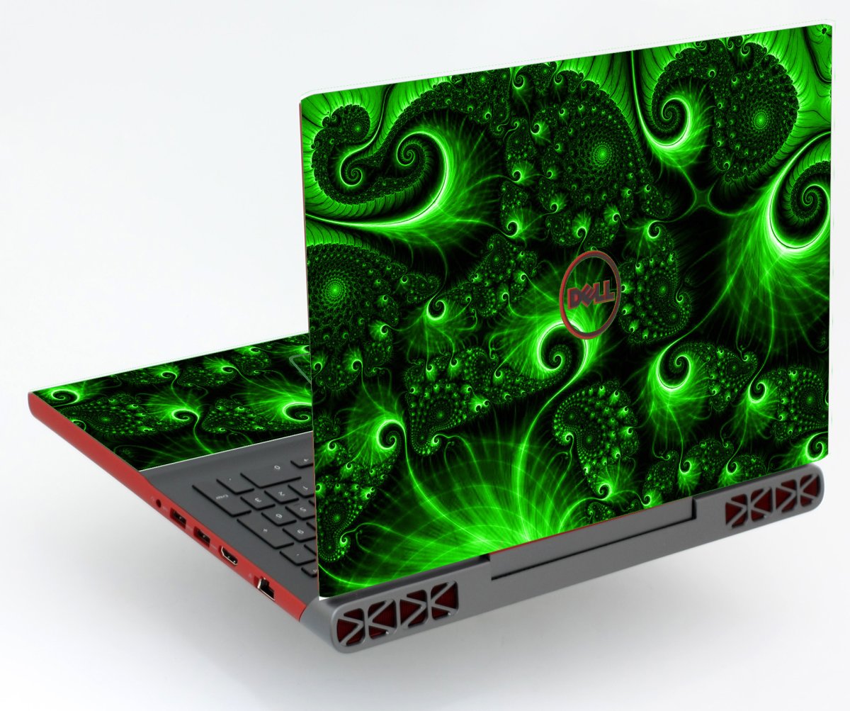 Dell Inspiron 15 7568  GREEN SWIRLS Laptop Skin