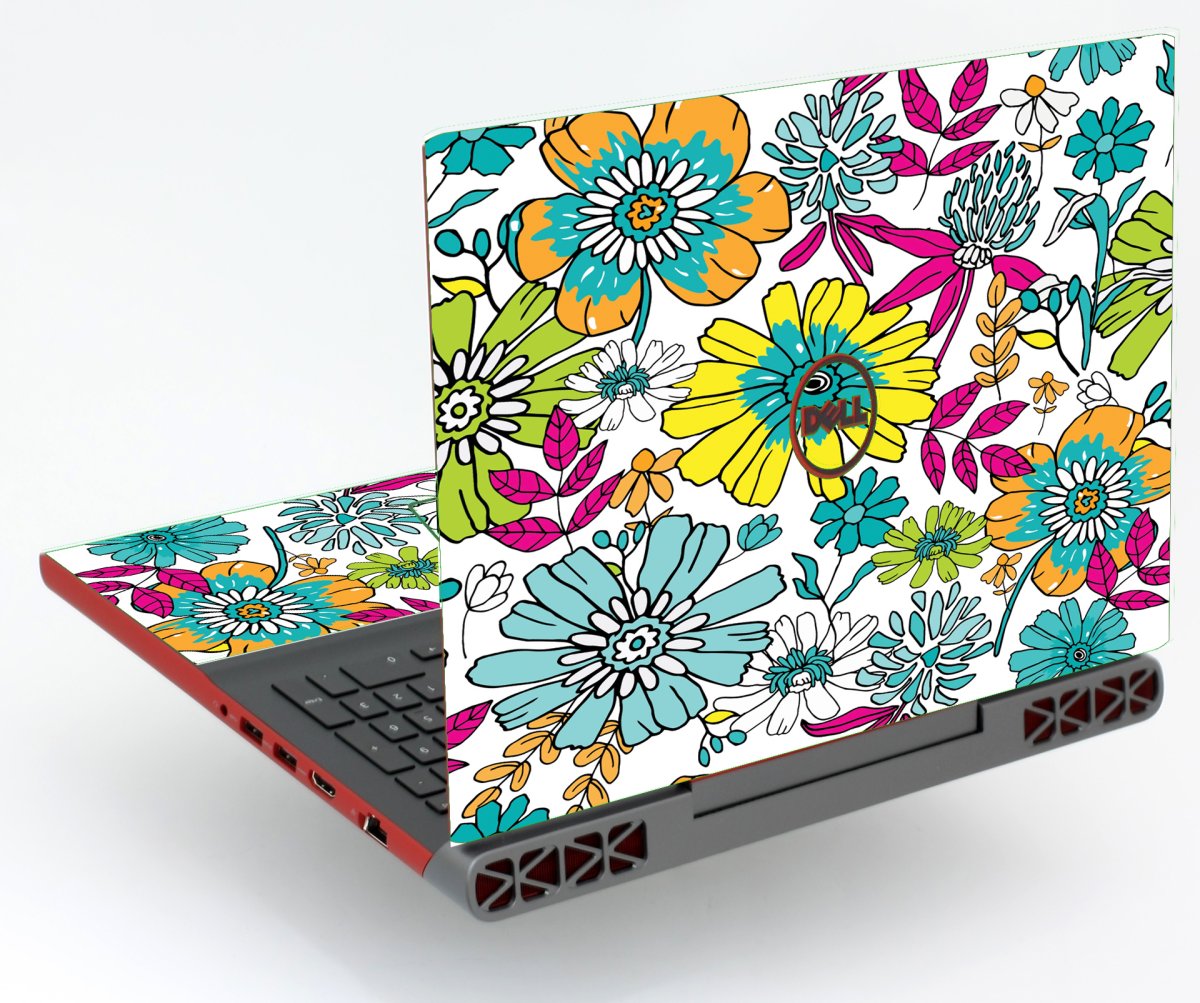 Dell Inspiron 15 7547  HAND DRAWN FLOWERS Laptop Skin