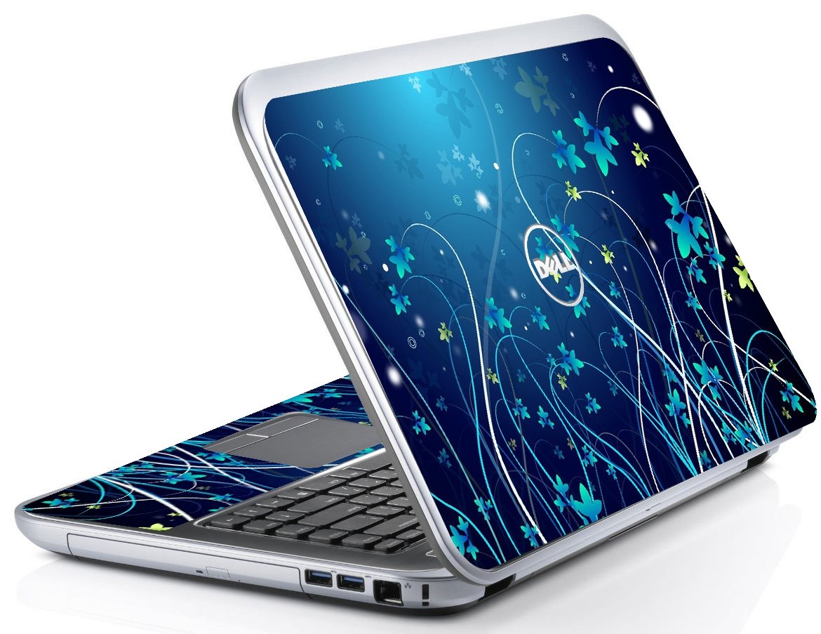 Dell Inspiron 15R BLUE FLOWERS Laptop Skin