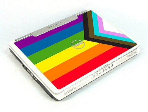 Dell Inspiron E1405/ 640M  PROGRESSIVE PRIDE FLAG Laptop Skin