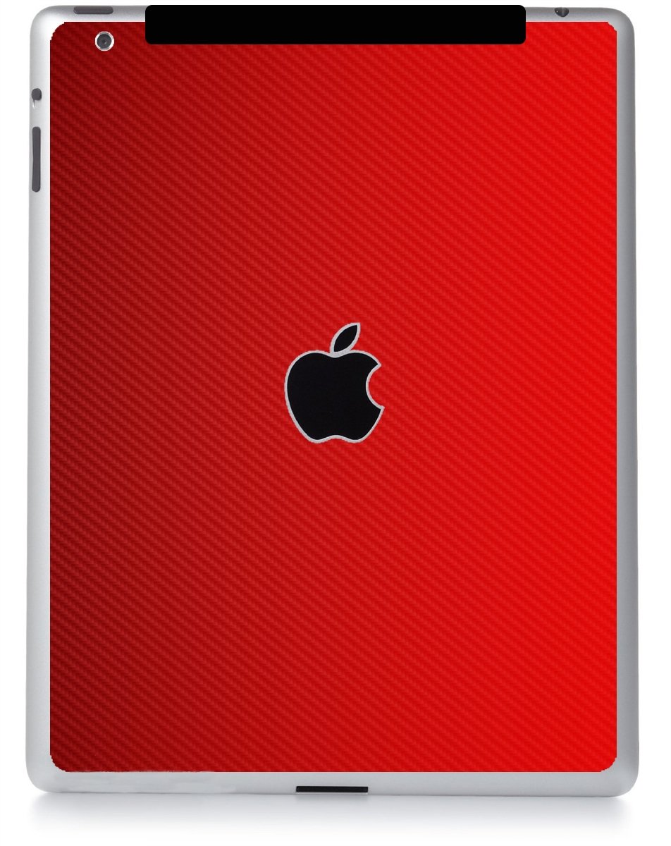 Apple iPad 3 A1430 (Wifi, Cell) RED CARBON FIBER Laptop Skin