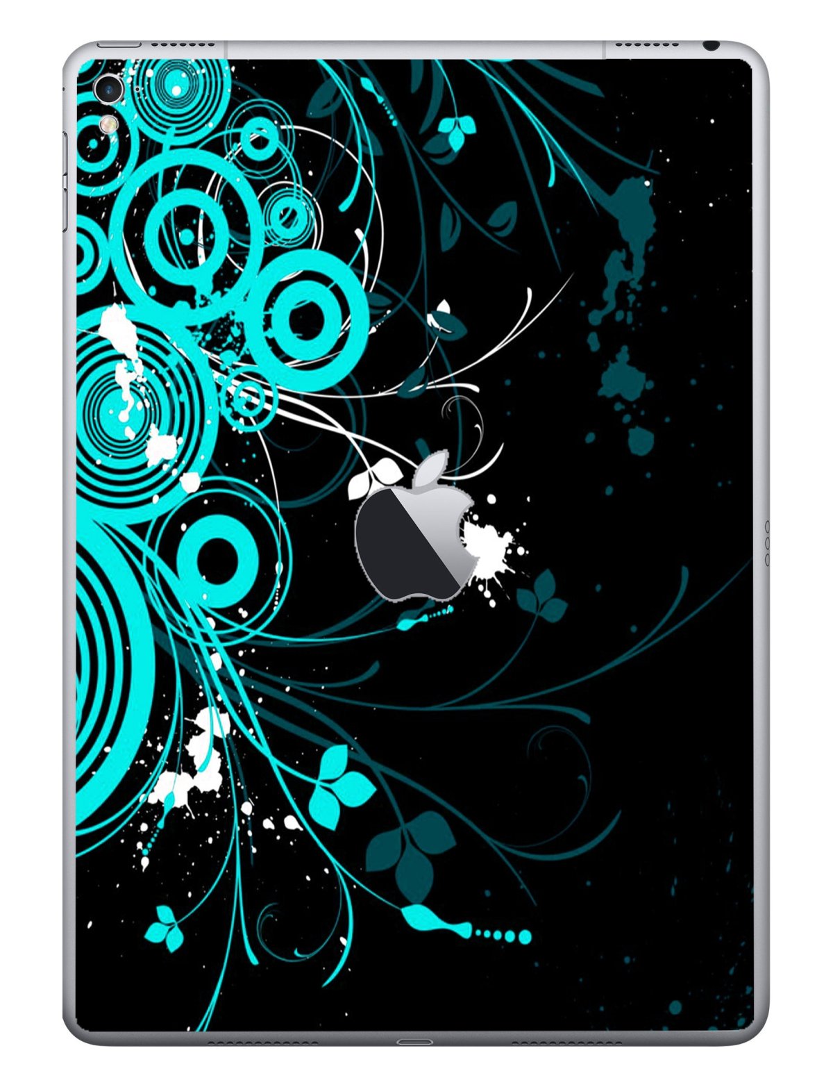 Apple iPad Pro 9.7" (Wifi, Cell) A1675    BLACK AND BABY BLUE BUTTERFLY Laptop Skin