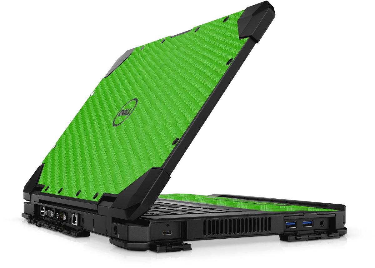 Dell Latitude 14 RUGGED 5420 5424 GREEN CARBON FIBER Laptop Skin