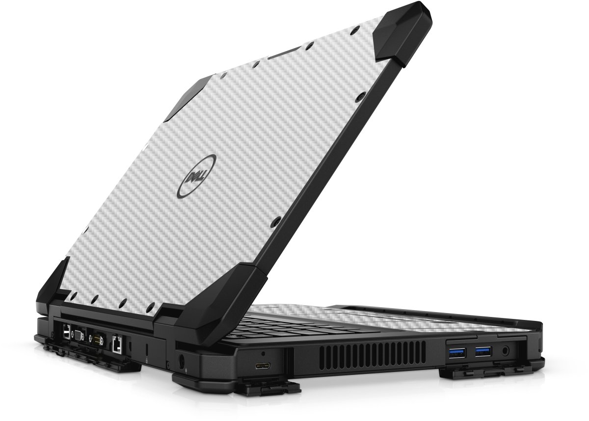 Dell Latitude 14 RUGGED 5420 5424 WHITE CARBON FIBER Laptop Skin