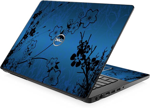 Dell Latitude 3490 RETRO BLUE FLOWERS Laptop Skin