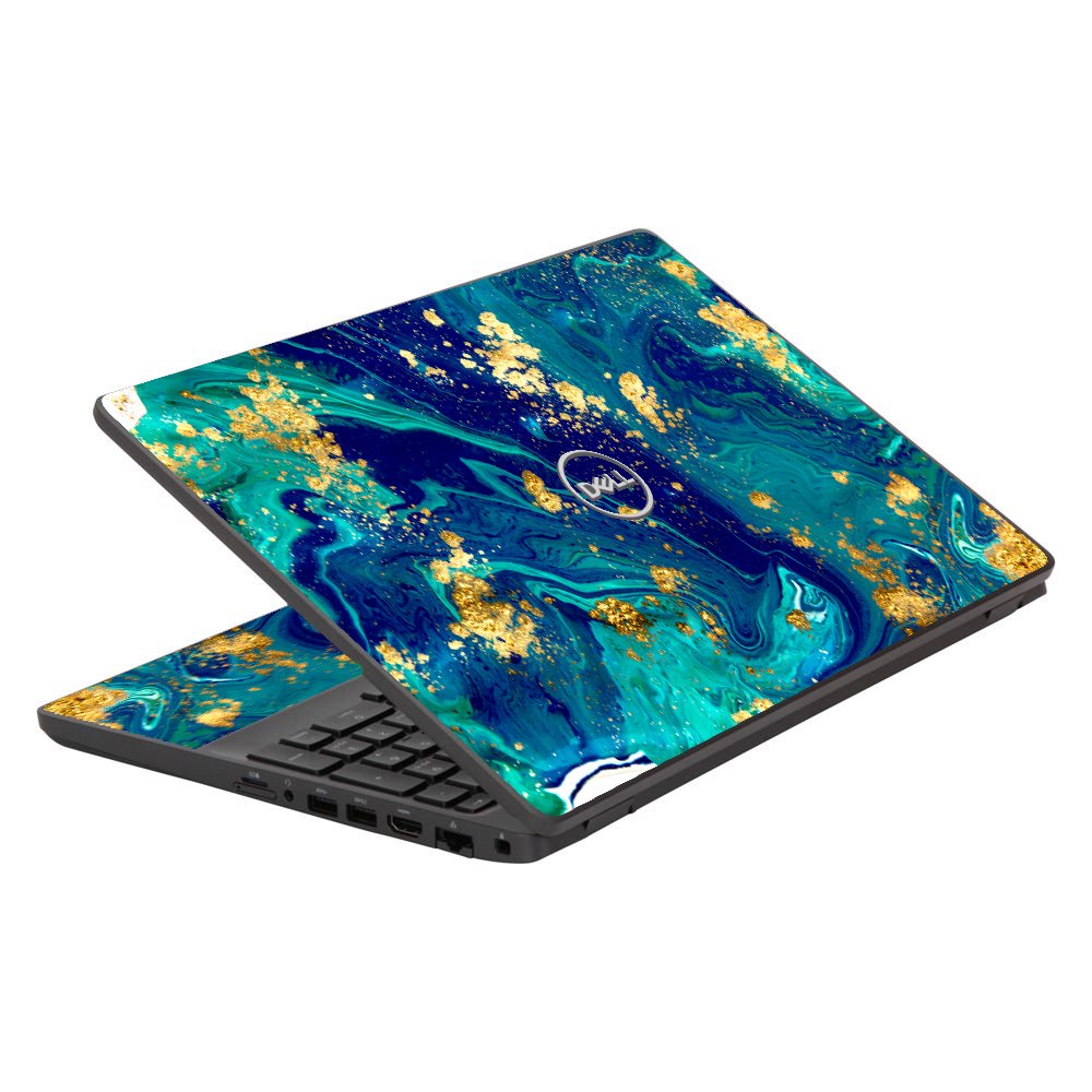 Dell Latitude 5500 / 5501  BLUE AND GOLD MARBLE Laptop Skin