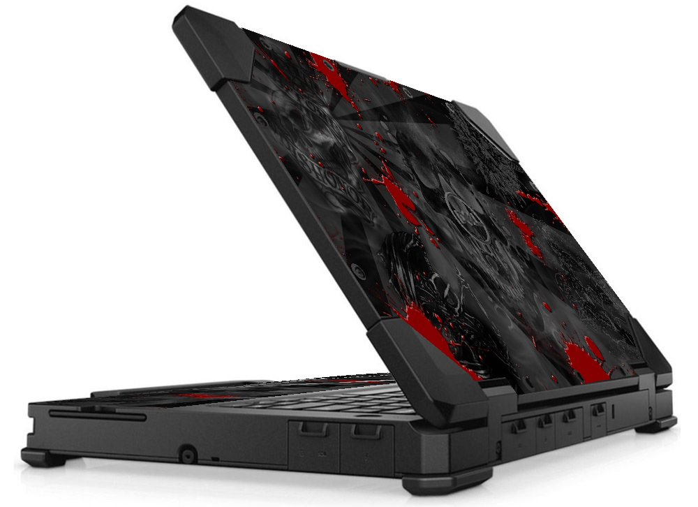 Dell Latitude 14 RUGGED 5430 BLACK SKULLS RED Laptop Skin