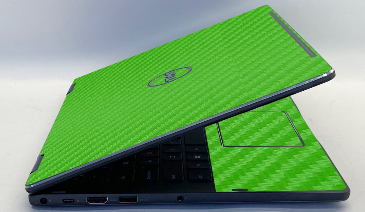 Dell Latitude 3379 GREEN CARBON FIBER Laptop Skin