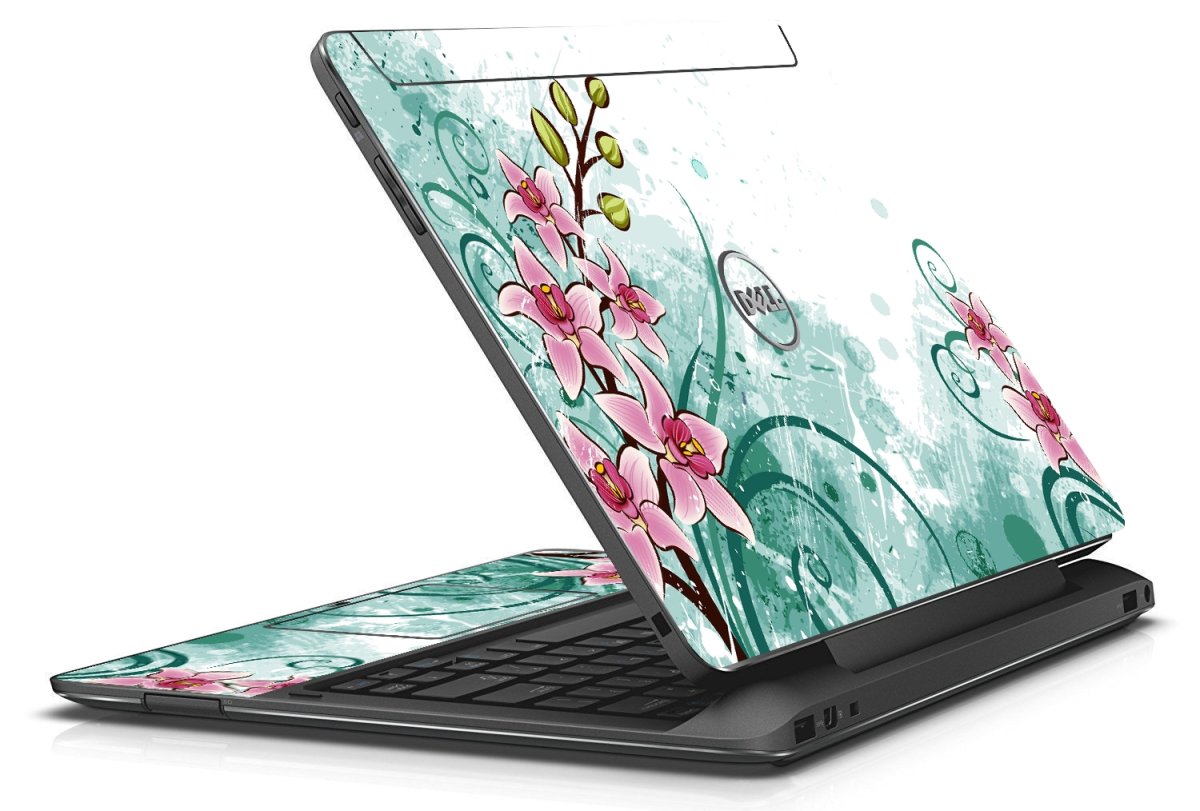 Dell Latitude 7350 2 in 1 PINK LILY WATERCOLOR Laptop Skin