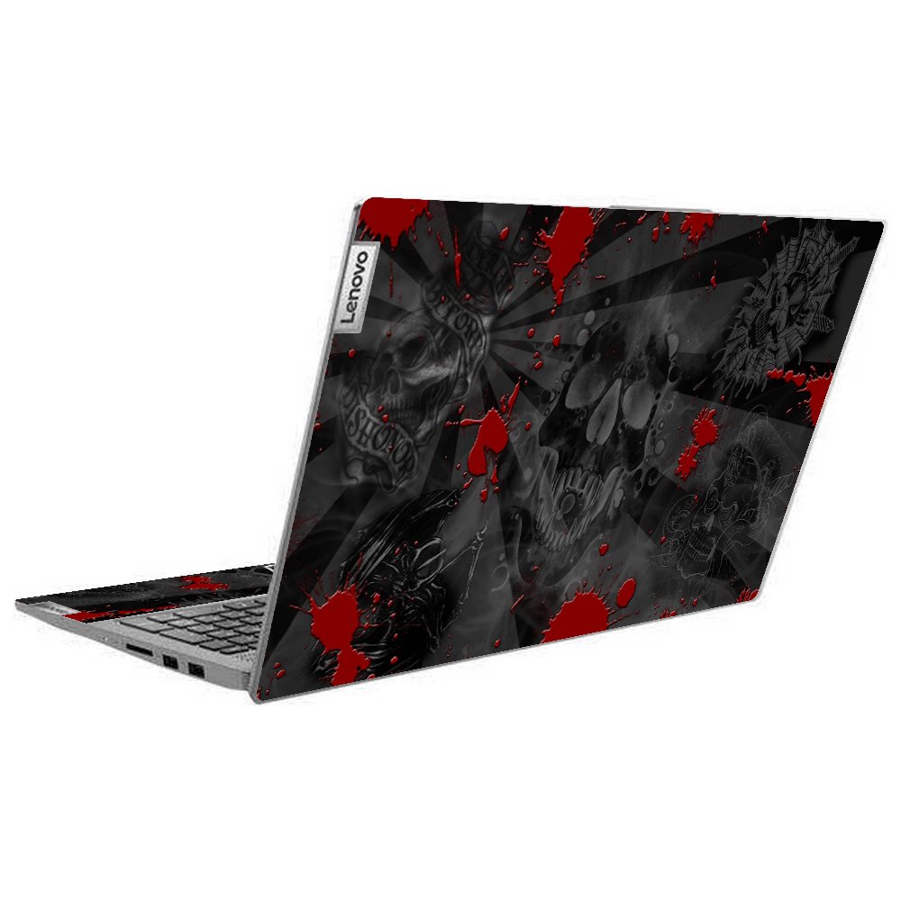 IdeaPad 5-15IIL05 BLACK SKULLS RED Laptop Skin
