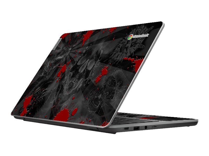 IBM/Lenovo Chromebook 14e G2 BLACK SKULLS RED Laptop Skin