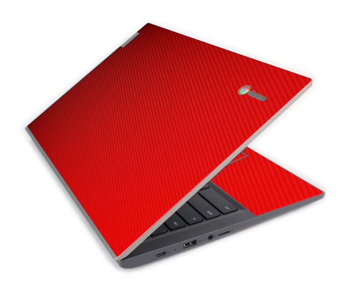 IBM/Lenovo Chromebook 14e G1 RED CARBON FIBER Laptop Skin