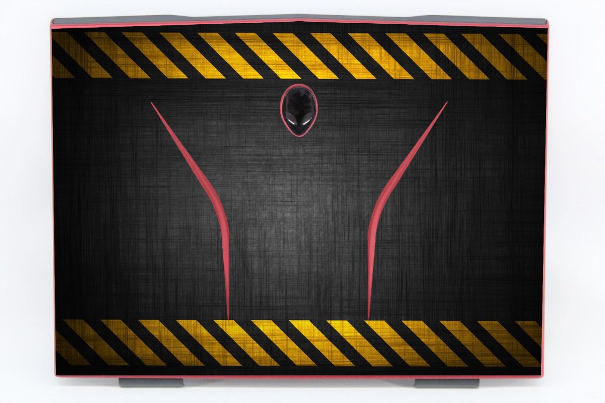 Alienware M11X R3 Lid ONLY BLACK CAUTION BORDER Laptop Skin