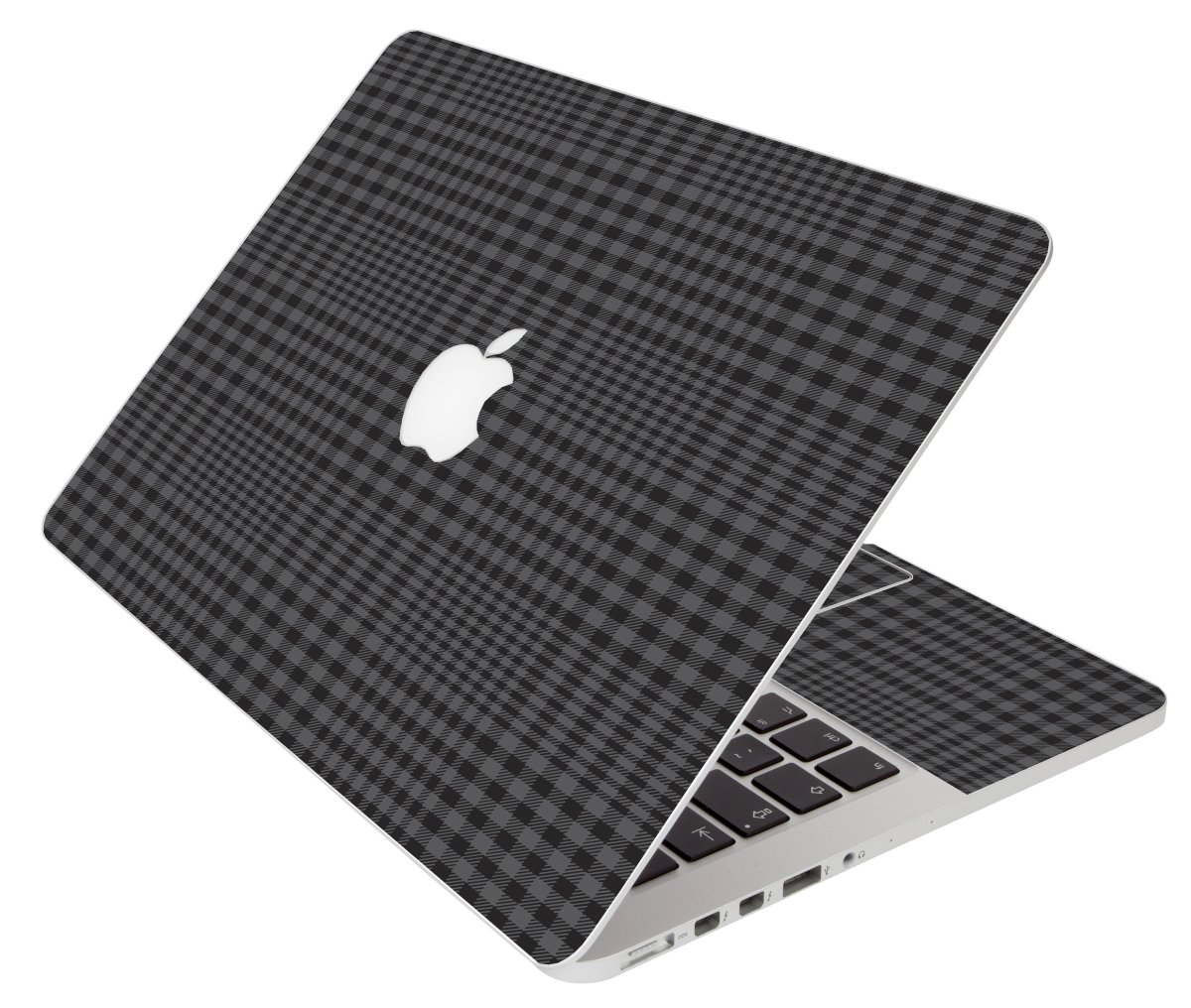 Black Plaid Apple Macbook Air 13 A1466 Laptop Skin