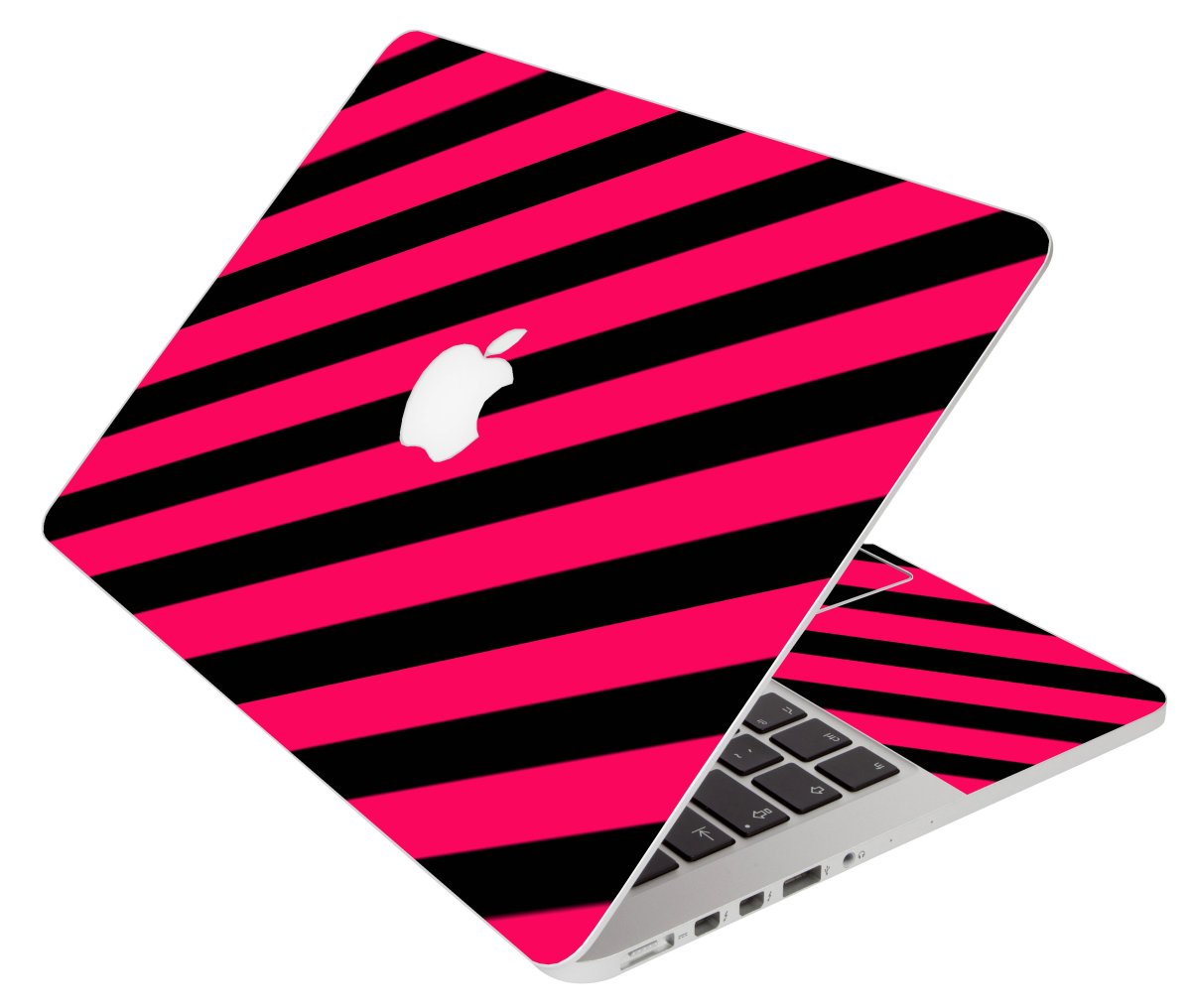 Pink Black Stripes Apple Macbook Air 13 A1466 Laptop Skin