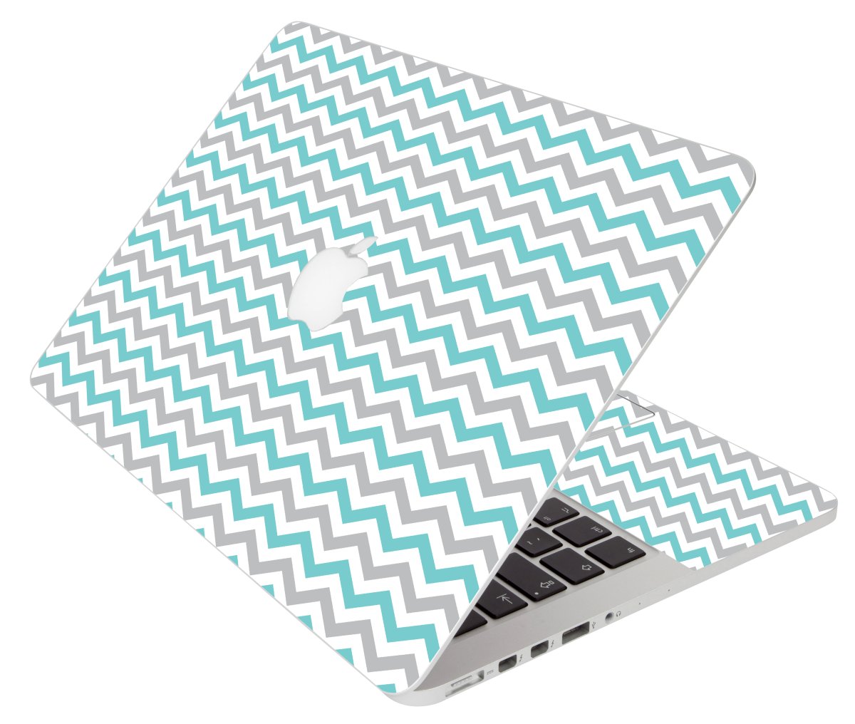 Teal Grey Chevron Waves Apple Macbook Air 13 A1466 
Laptop Skin