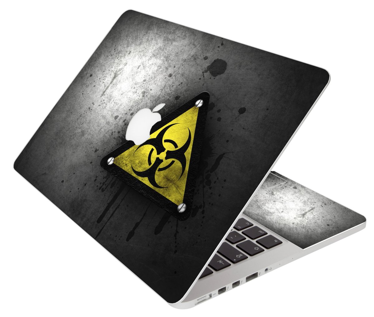 Black Caution Apple Macbook Pro 15 Retina A1398 Laptop Skin
