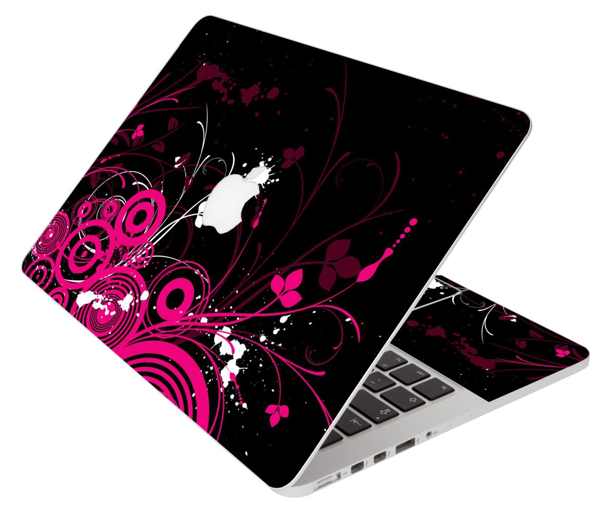 Black Pink Butterfly Apple Macbook Pro 17 A1151 Laptop Skin