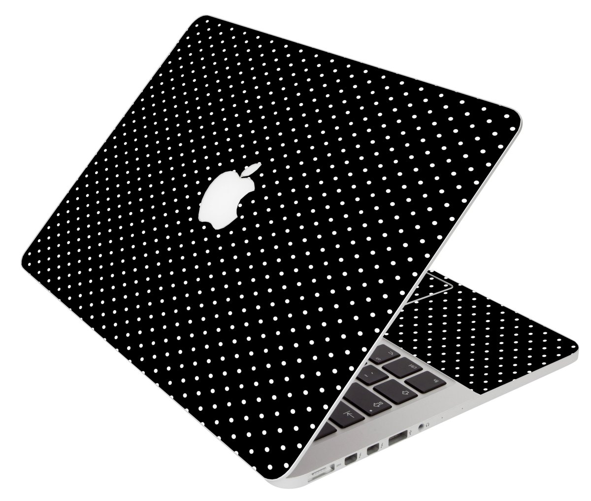 Black Polka Dots Apple Macbook Pro 17 A1151 Laptop Skin