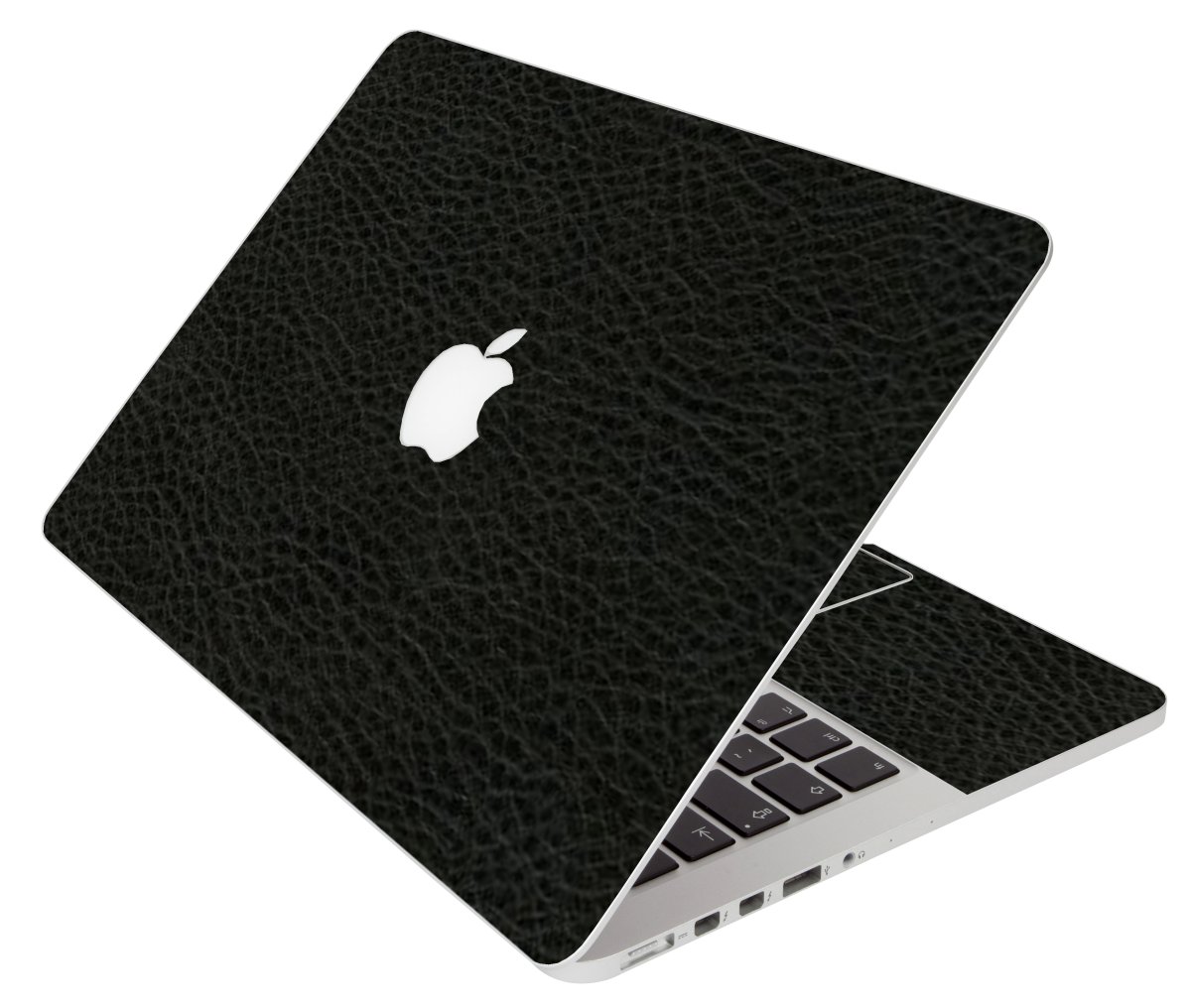 Black Leather Apple Macbook Pro 17 A1297 Laptop Skin