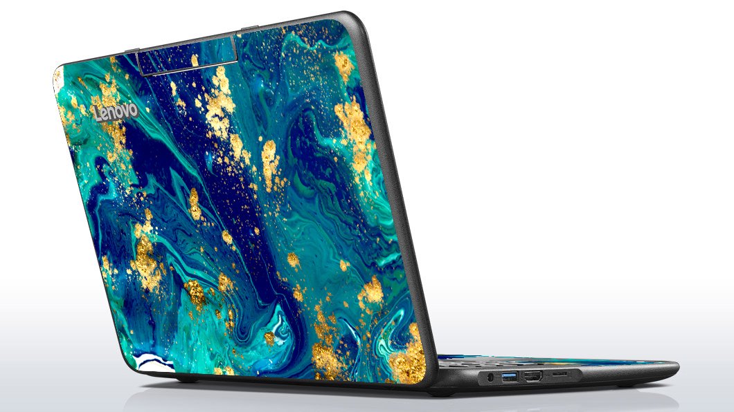 IBM/Lenovo ThinkPad N22 BLUE AND GOLD MARBLE Laptop Skin