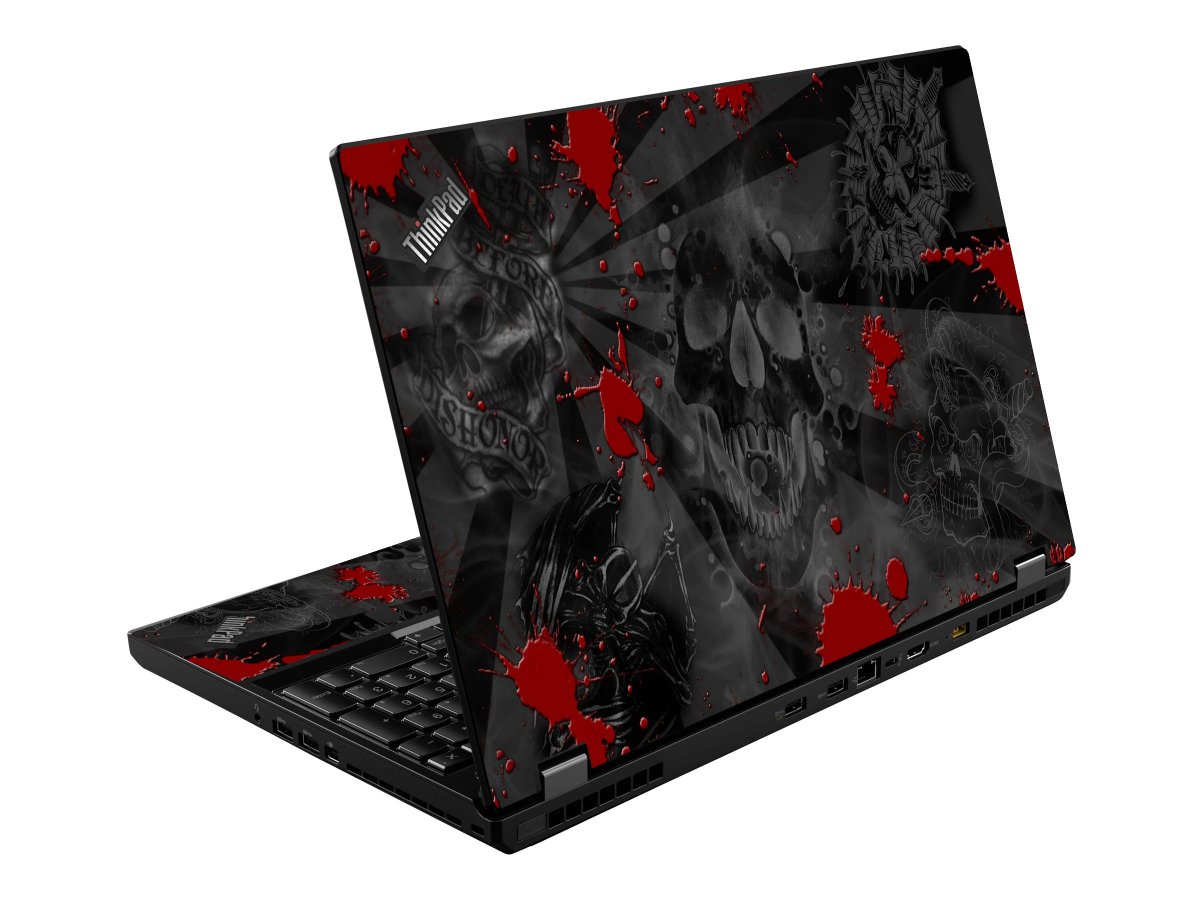 ThinkPad P52 BLACK SKULLS RED Laptop Skin