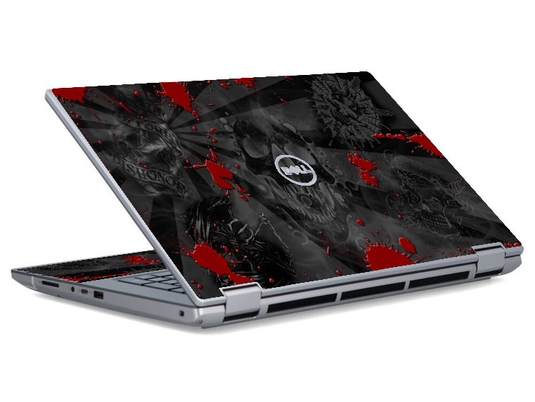 Dell Precision 7770 Workstation BLACK SKULLS RED Laptop Skin