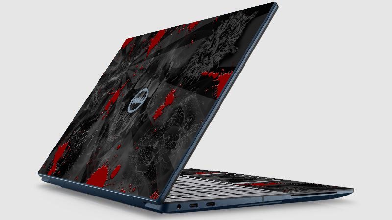 Dell Precision 5470 BLACK SKULLS RED Laptop Skin
