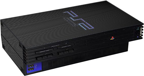 Playstation PS2 Fat Black Carbon Fiber Console Skin