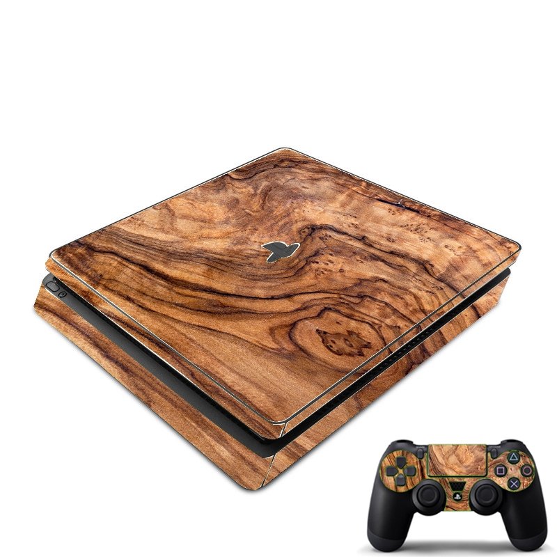 Playstation PS4 Slim Oilve Wood Console Skin
