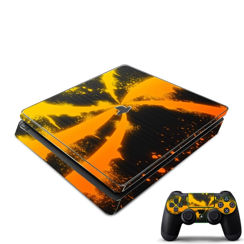 Playstation PS4 Slim Orange Twist Console Skin