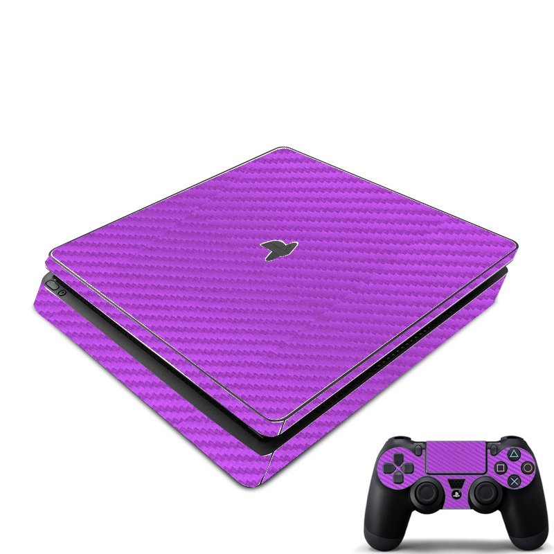 Playstation PS4 Slim Purple Carbon Fiber Console Skin