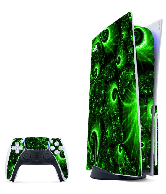 PlayStation 5 GREEN SWIRLS Console Skin