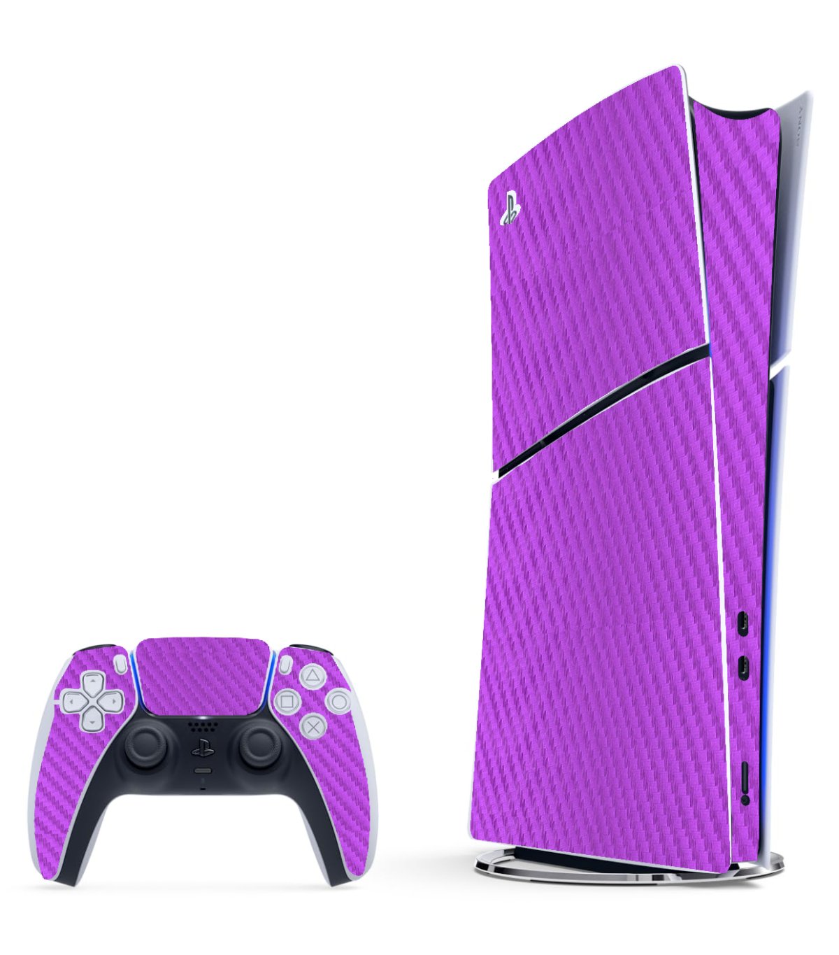 Playstation 5 Slim PURPLE CARBON FIBER Console Skin