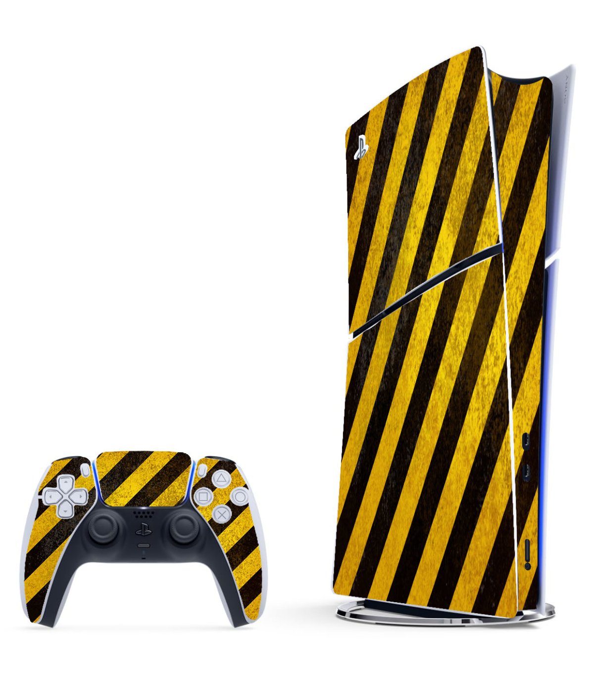 Playstation 5 Slim CAUTION STRIPES Console Skin