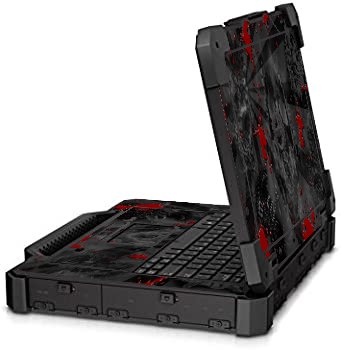 Dell Latitude 14 RUGGED 7404 7414 Extreme BLACK SKULLS RED Laptop Skin