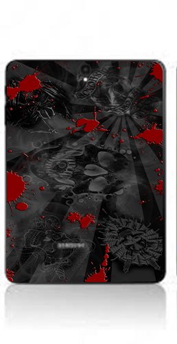 Samsung Galaxy Tablet S3 BLACK SKULLS RED Laptop Skin