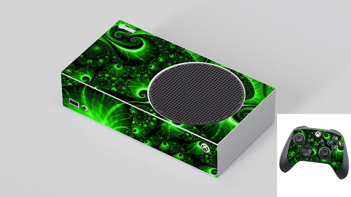 Microsoft Xbox Series S GREEN SWIRLS Laptop Skin