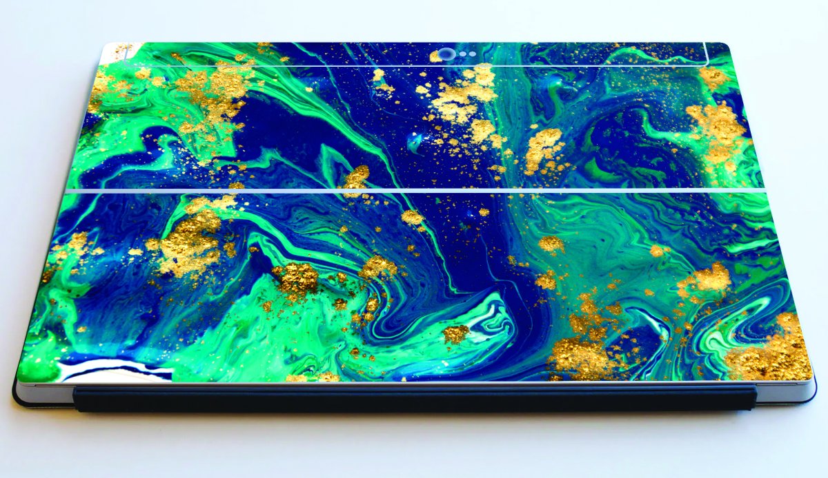 Microsoft Surface 2 BLUE AND GOLD MARBLE Laptop Skin