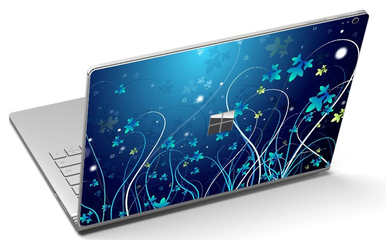 Microsoft Surface Book 1704 BLUE FLOWERS Laptop Skin