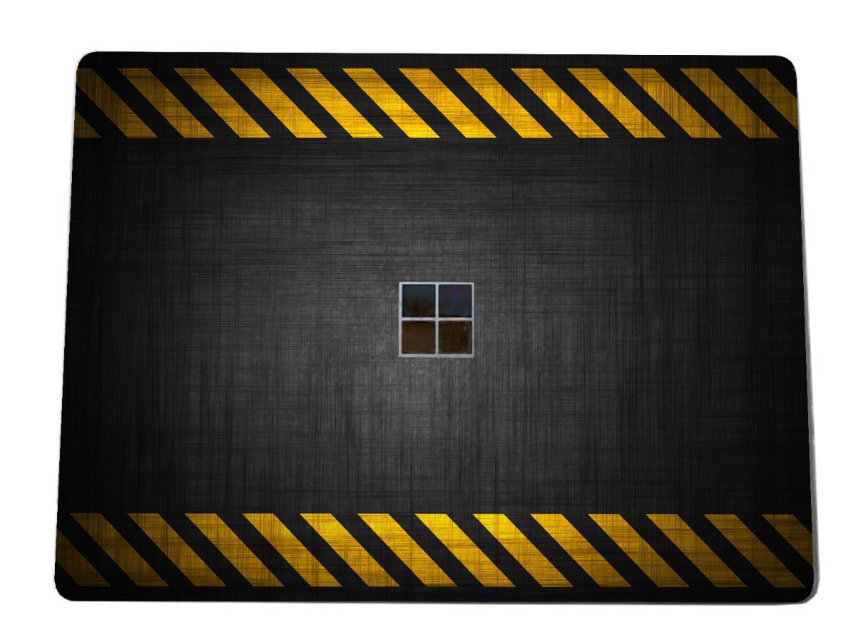 Microsoft Surface Go 1943 BLACK CAUTION BORDER Laptop Skin