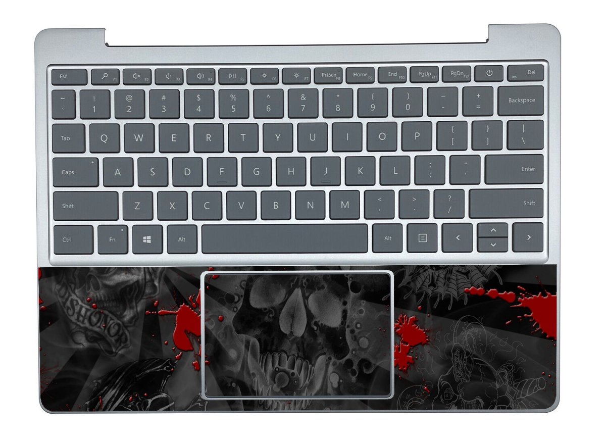 Microsoft Surface Go 1943 BLACK SKULLS RED Laptop skin
