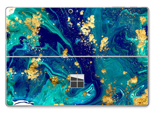 Microsoft Surface Pro 4 BLUE AND GOLD MARBLE Skin