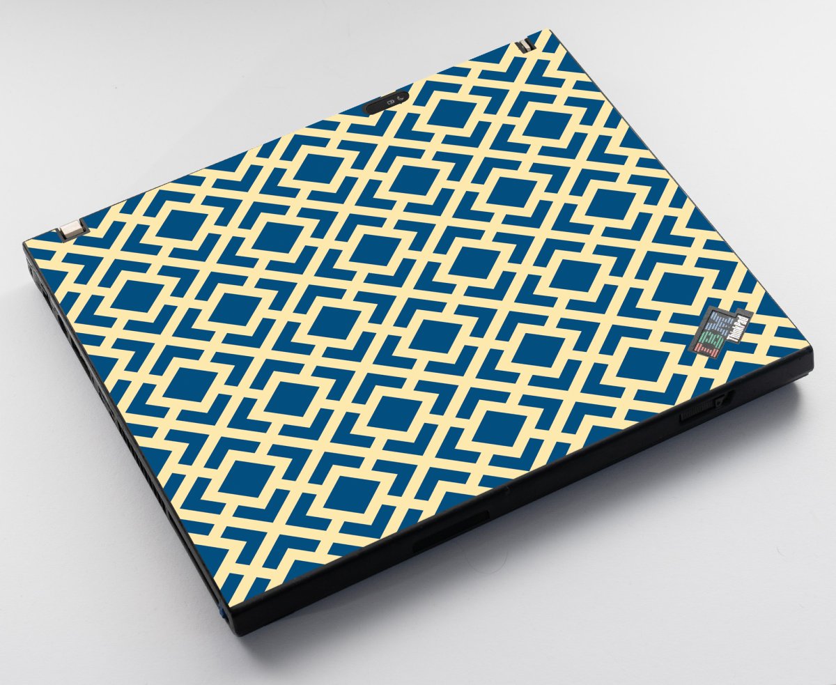 ThinkPad T40 BLUE AND GOLD LATTICE Laptop Skin
