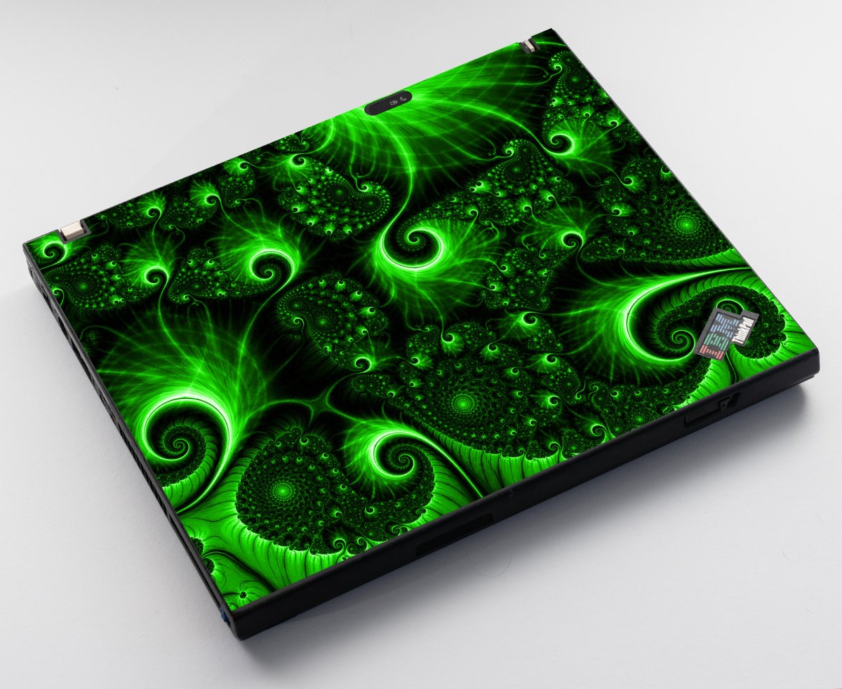 ThinkPad T41 GREEN SWIRLS Laptop Skin