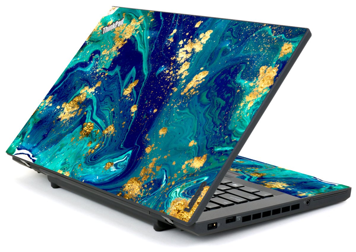 ThinkPad T460P BLUE AND GOLD MARBLE Laptop Skin
